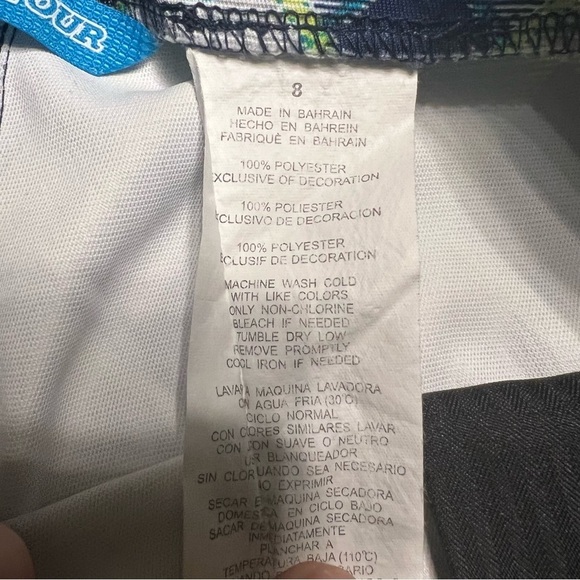 🌺PGA TOUR Geometric Patterned Bermuda Golf Shorts in Blue/Green Size 8🌺 - Picture 4 of 4